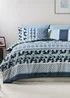 Blue Geometric Print Duvet Cover - Single Image 1