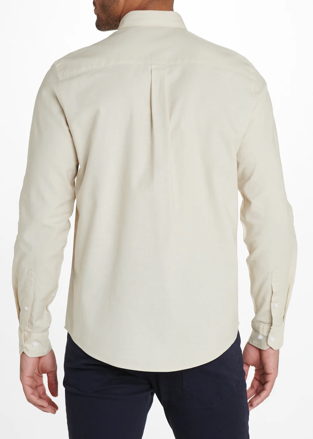 Ecru Long Sleeve Oxford Shirt - Small Image 3
