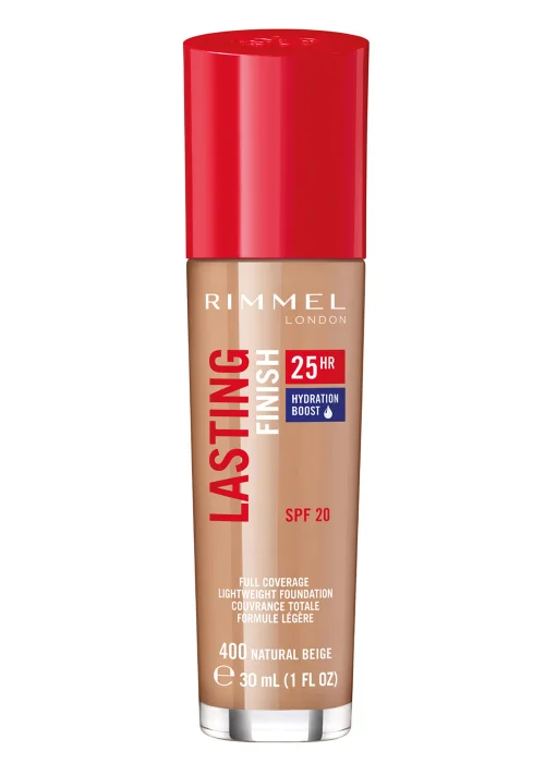 Rimmel London Lasting Finish 25Hr Foundation SPF20 - 400 Natural Beige (50ml) Image 1