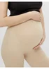 Mamalicious Maternity Cream Seamless Over Bump Shorts - 8-10 Image 4