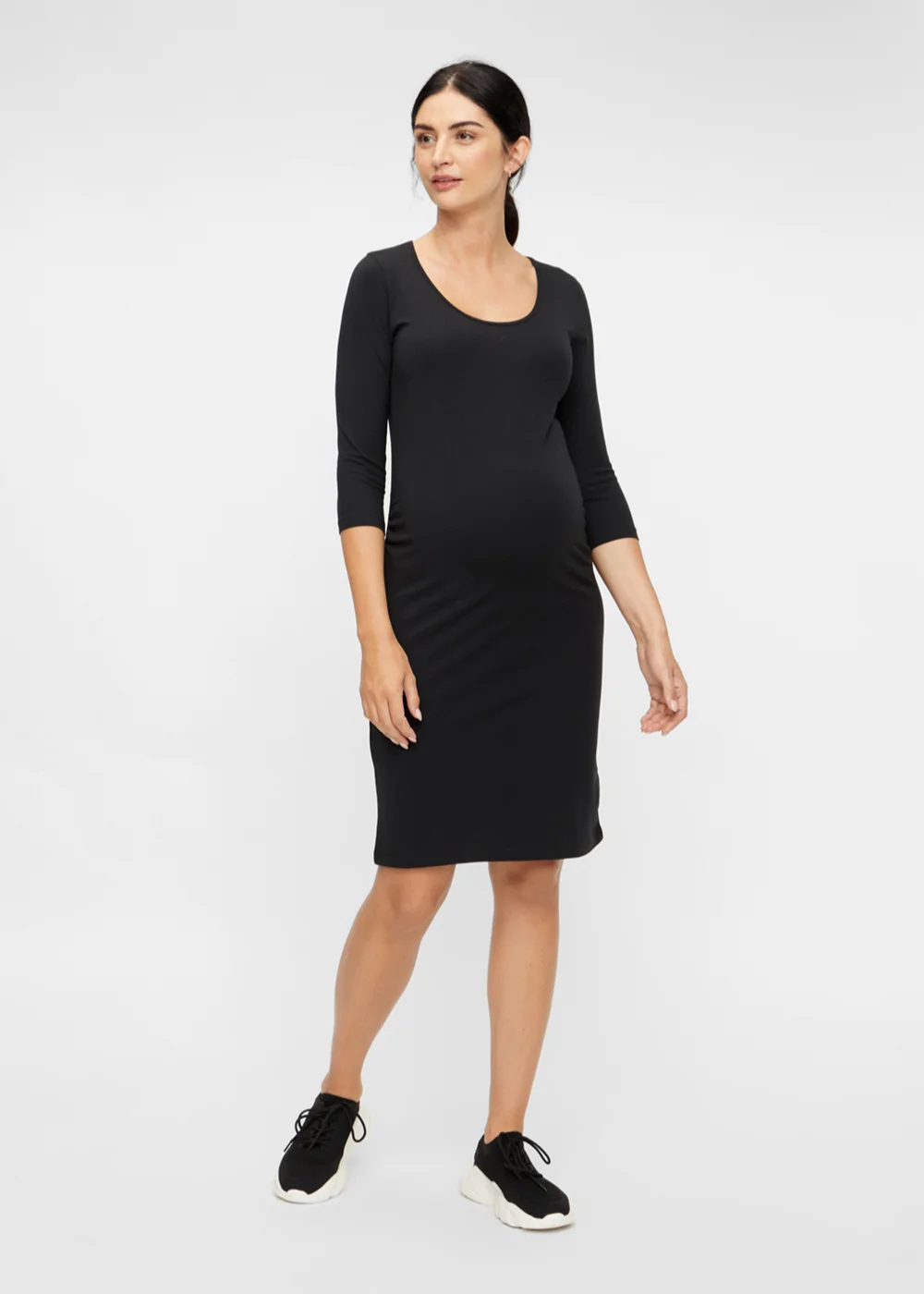 Mamalicious Maternity Black Midi Dress - 6 Image 5