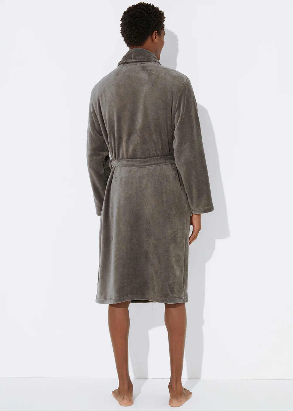 grey fleece dressing gown Fleece Dressing Gown