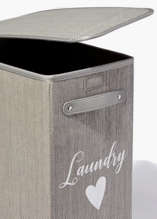 Grey Narrow Laundry Basket Image 3