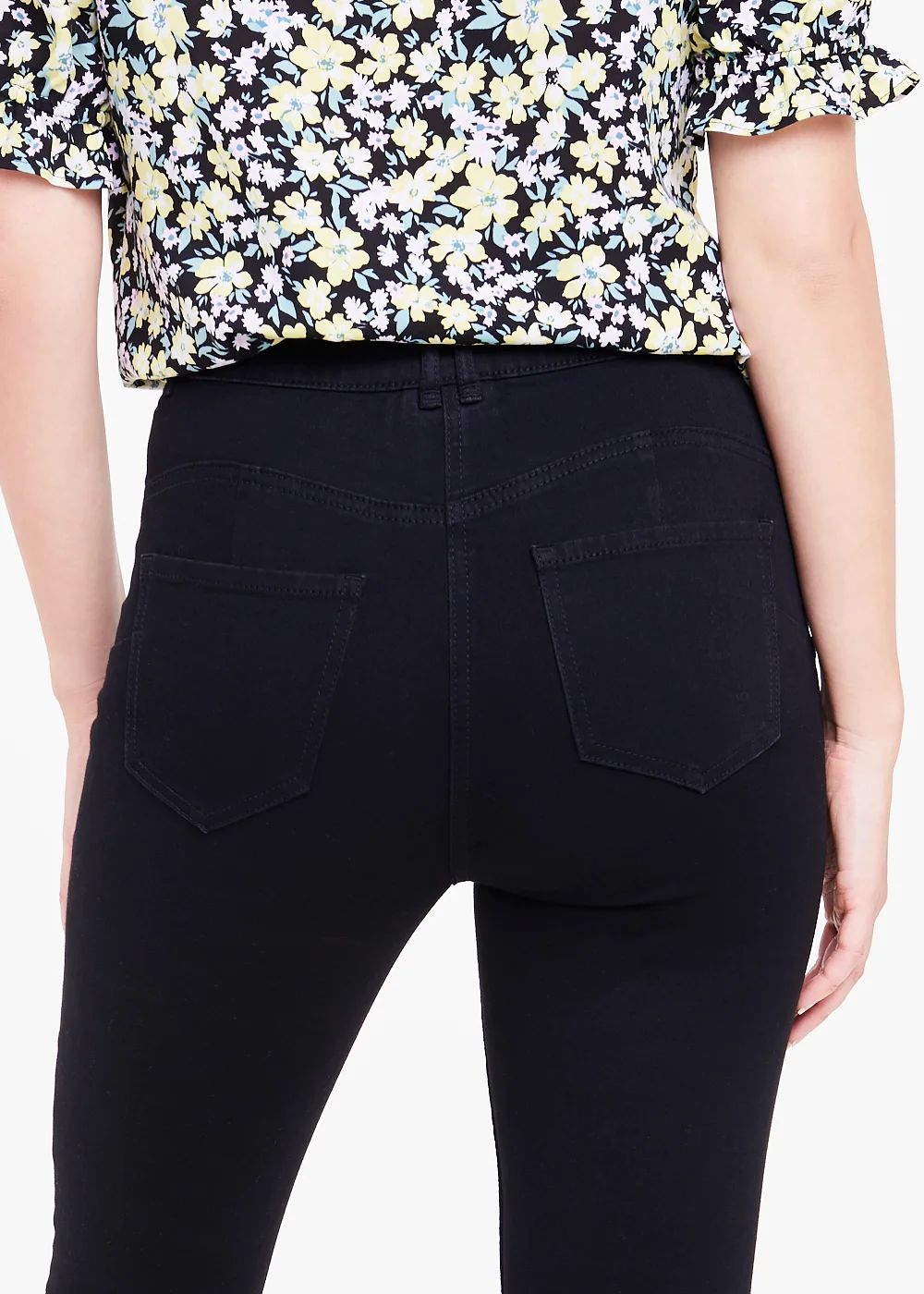 April Black Push Up Super Skinny Jeans (Long Length) - Size 08 33 leg Image 1