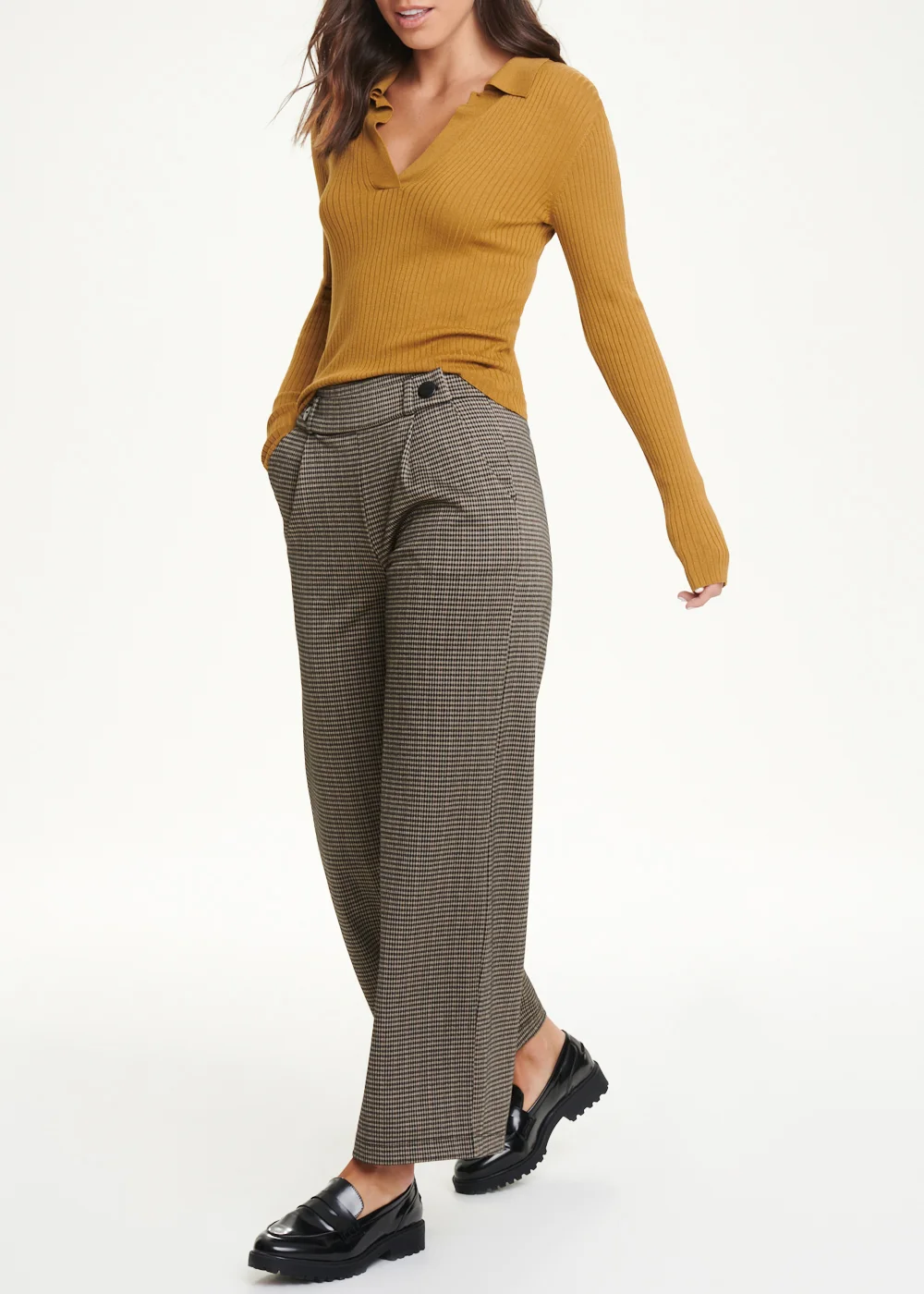 JDY Mia Stone Check Trousers - 8 Image 2