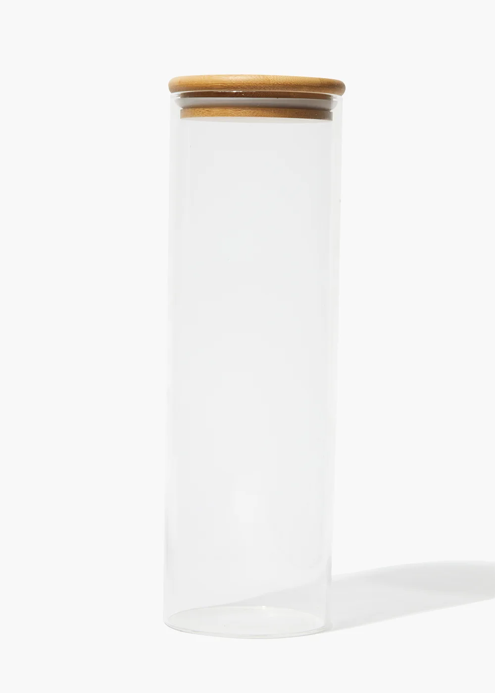 Wood Lid Glass Spaghetti Jar (9cm x 29cm) Image 1