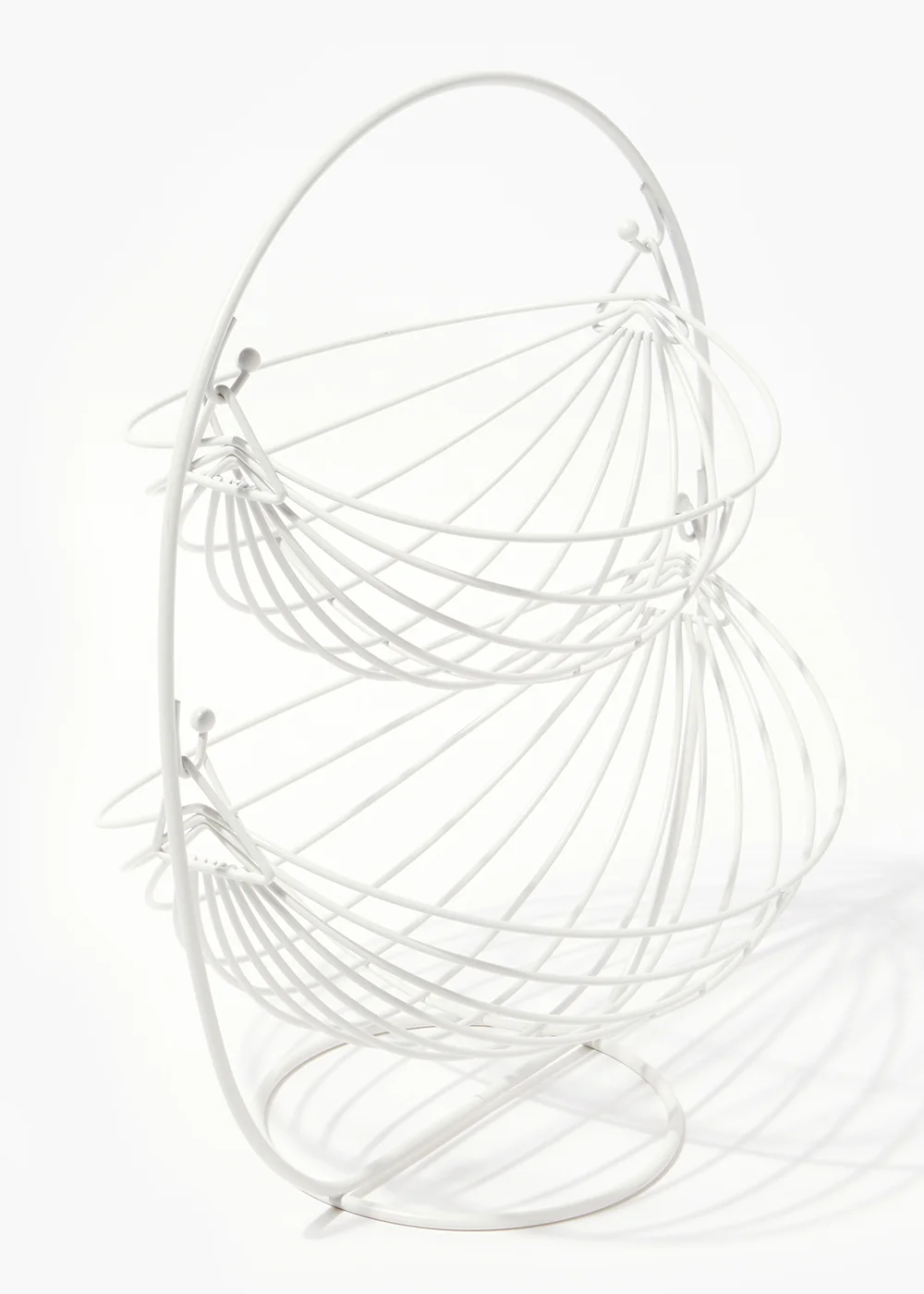 White Wire Two Tier Fruit Basket (40cm x 30cm x 25cm) Image 3