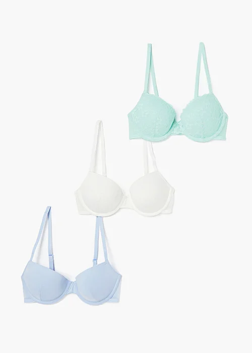 3 Pack Daisy Lace T-Shirt Bras - 32A Image 1