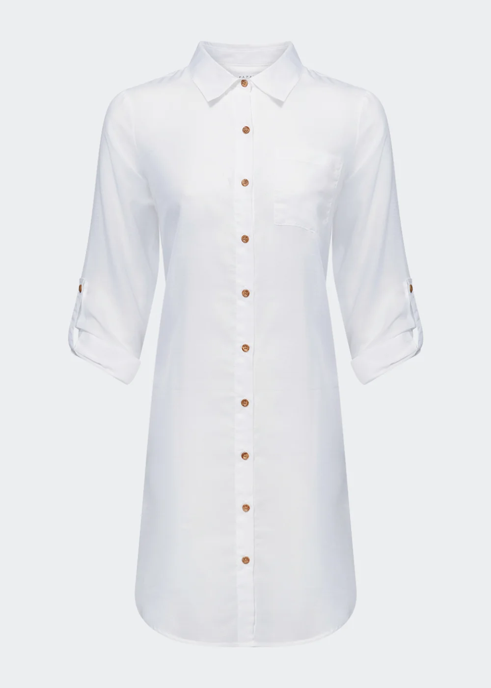 White Longline Beach Shirt - XS Image 2