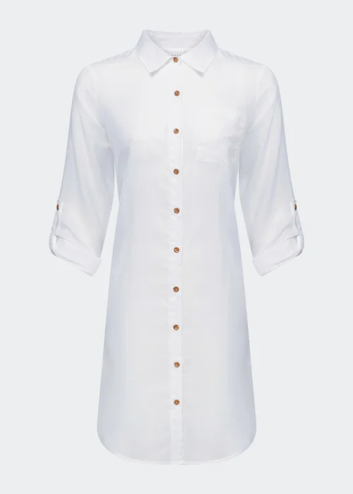 White Longline Beach Shirt - XS Image 2