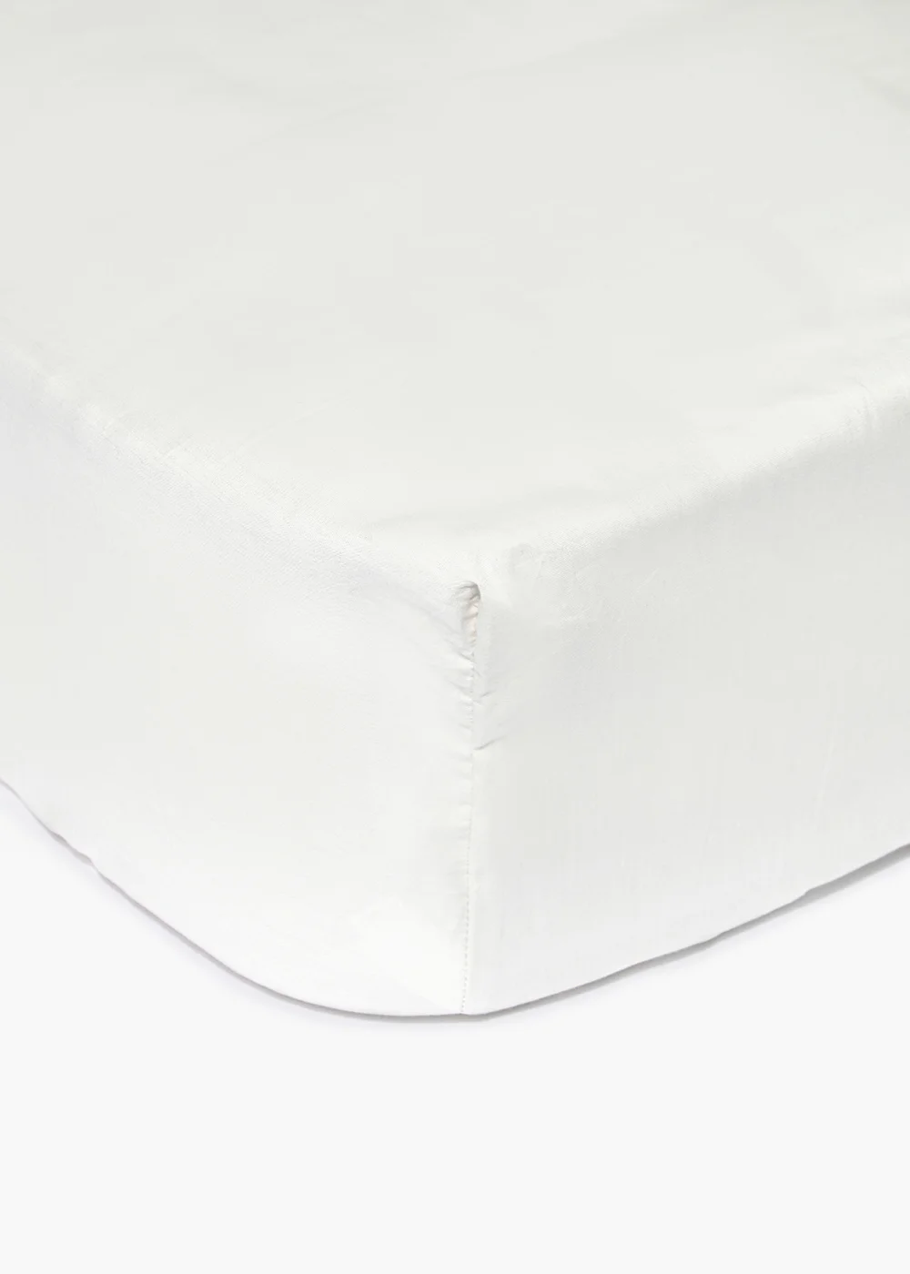 White 100% Cotton Fitted Bed Sheet - Single Image 1