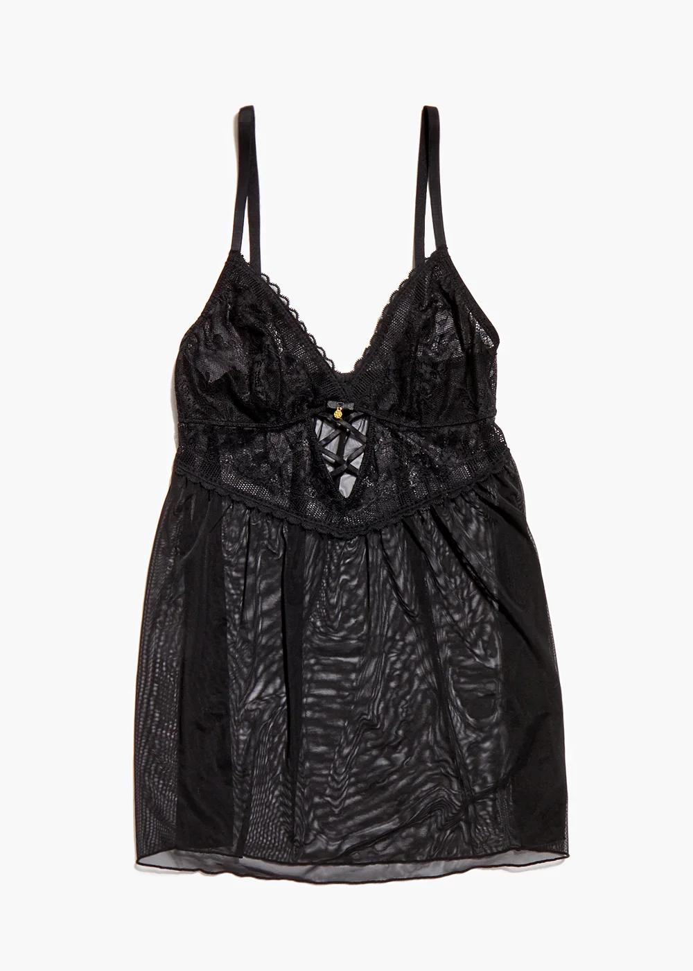 Black Sheer Lace Slip - Size 8 Image 2