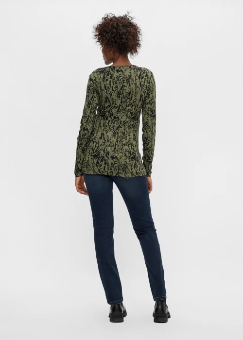 Mamalicious Maternity Green Print Nursing Top - XS - UK 6 Image 4