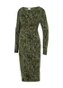Mamalicious Maternity Green Print Midi Dress - 8 Image 1