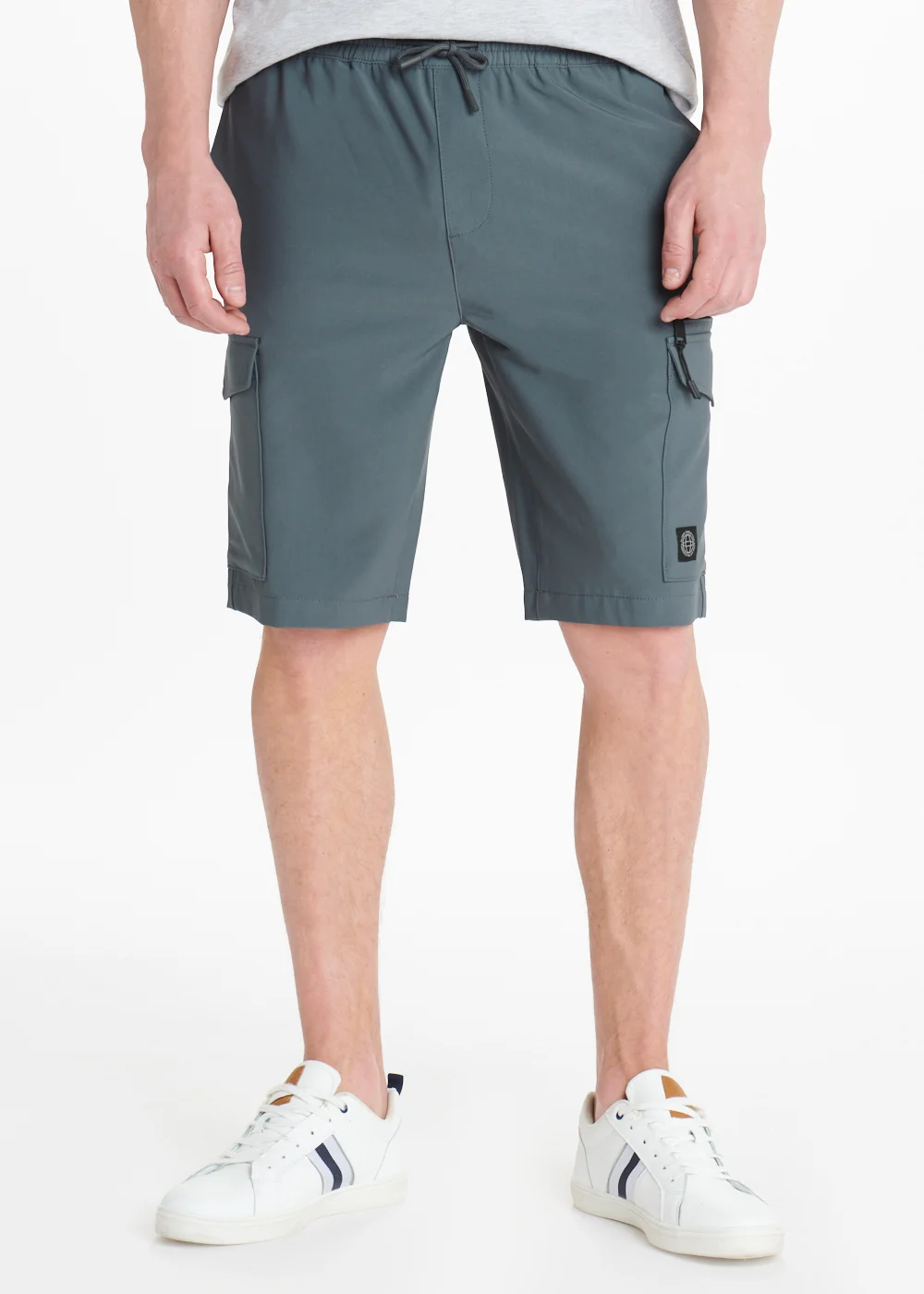 Grey Drawcord Cargo Shorts - 30 Image 1