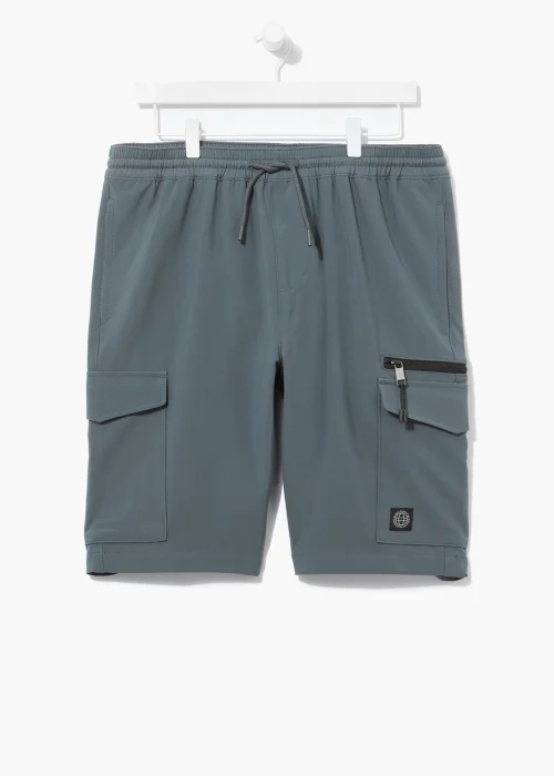Grey Drawcord Cargo Shorts - 30 Image 3