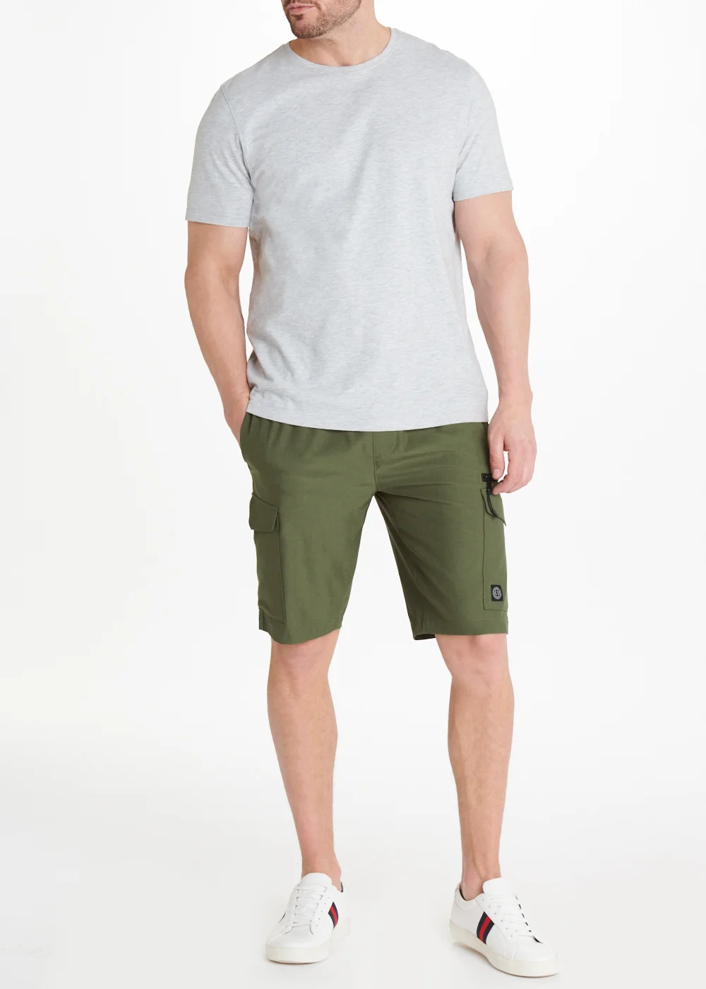 Khaki Drawcord Cargo Shorts - 30 Image 4