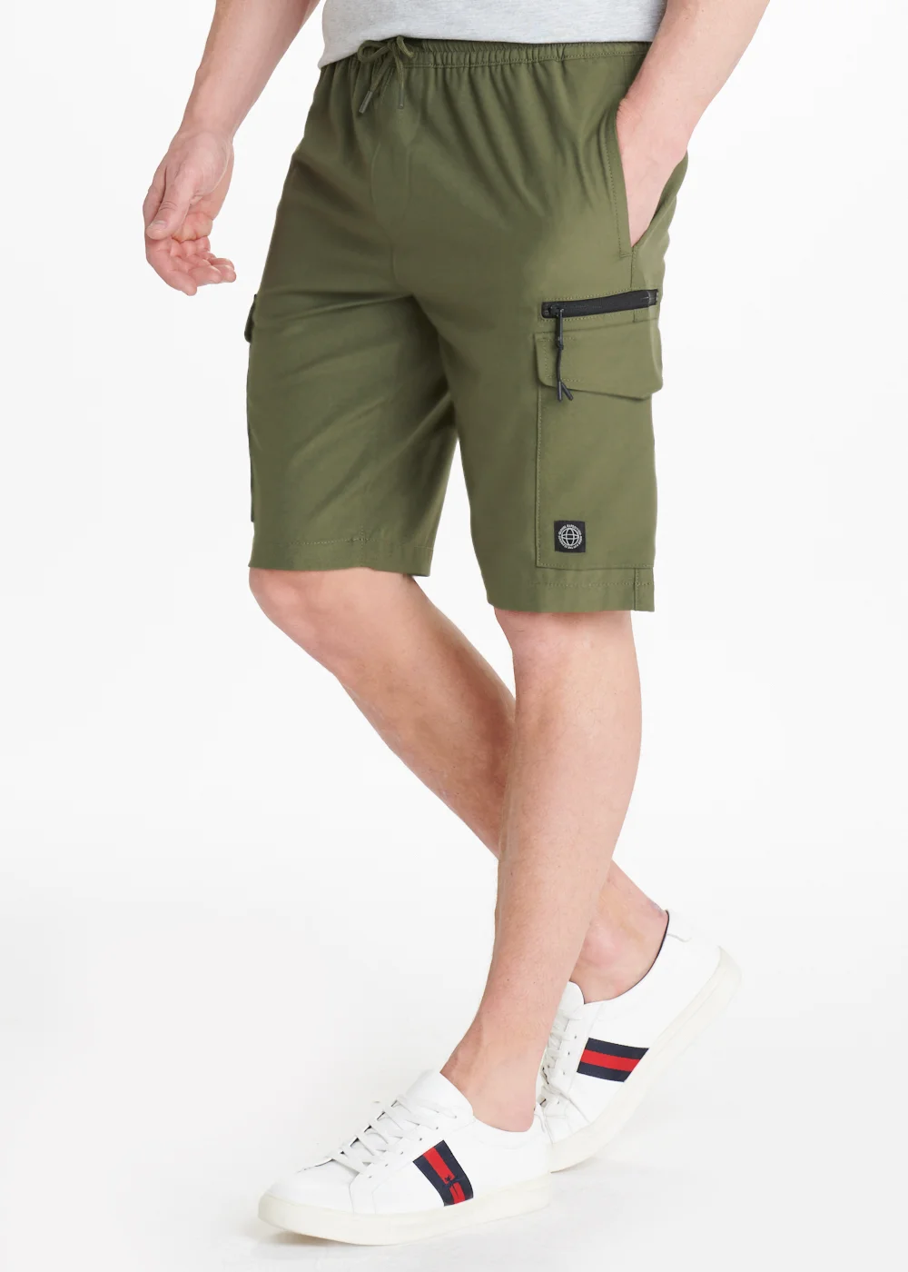 Khaki Drawcord Cargo Shorts - 30 Image 1