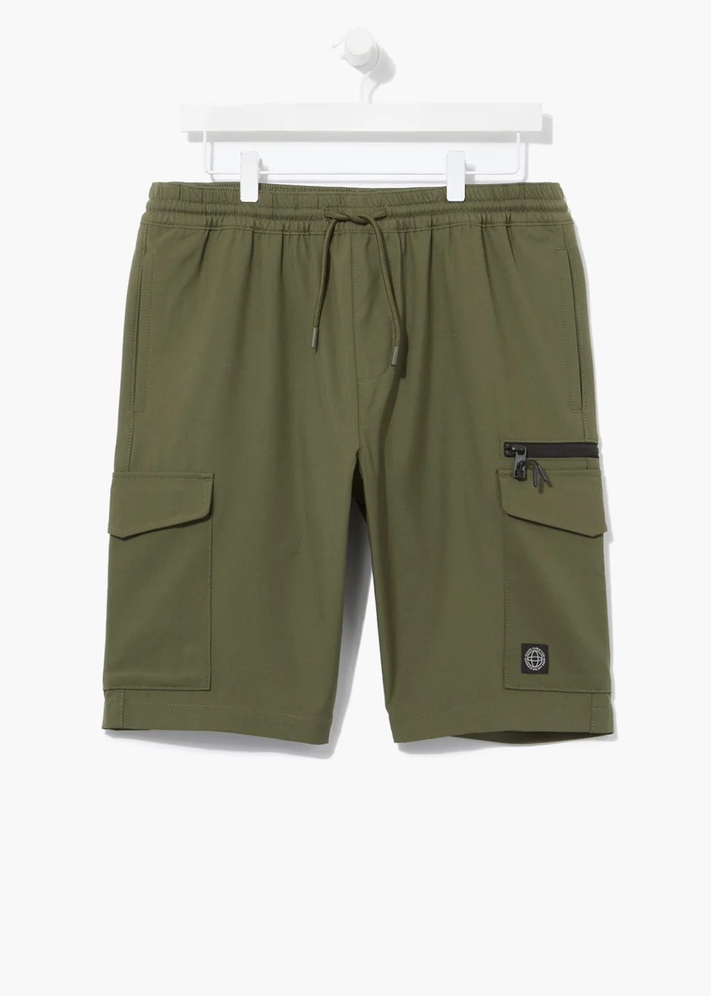 Khaki Drawcord Cargo Shorts - 30 Image 3
