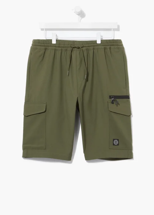 Khaki Drawcord Cargo Shorts - 30 Image 3