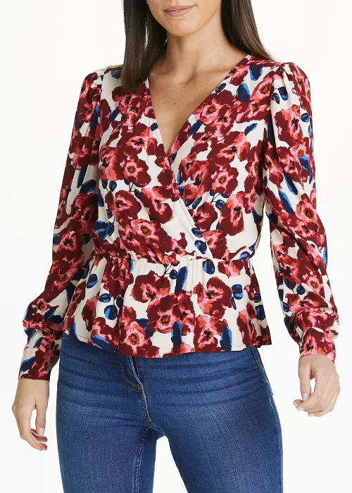 JDY True Floral Mock Wrap Top - EU 34 - UK 6 Image 1