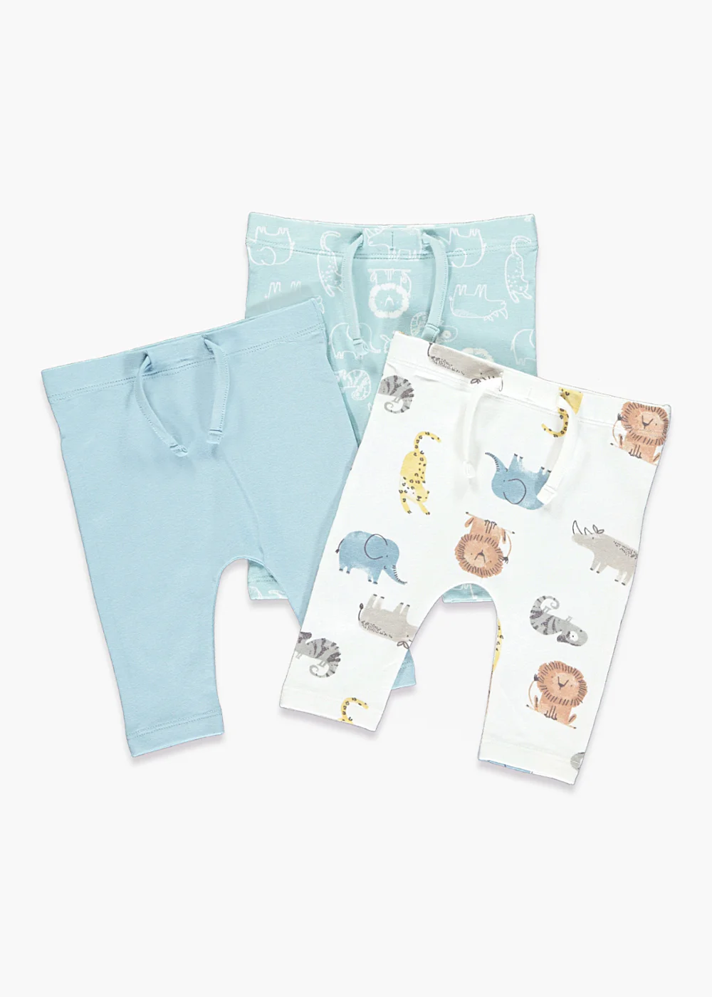 Unisex 3 Pack Jungle Joggers (Newborn-23mths) - Newborn Image 1