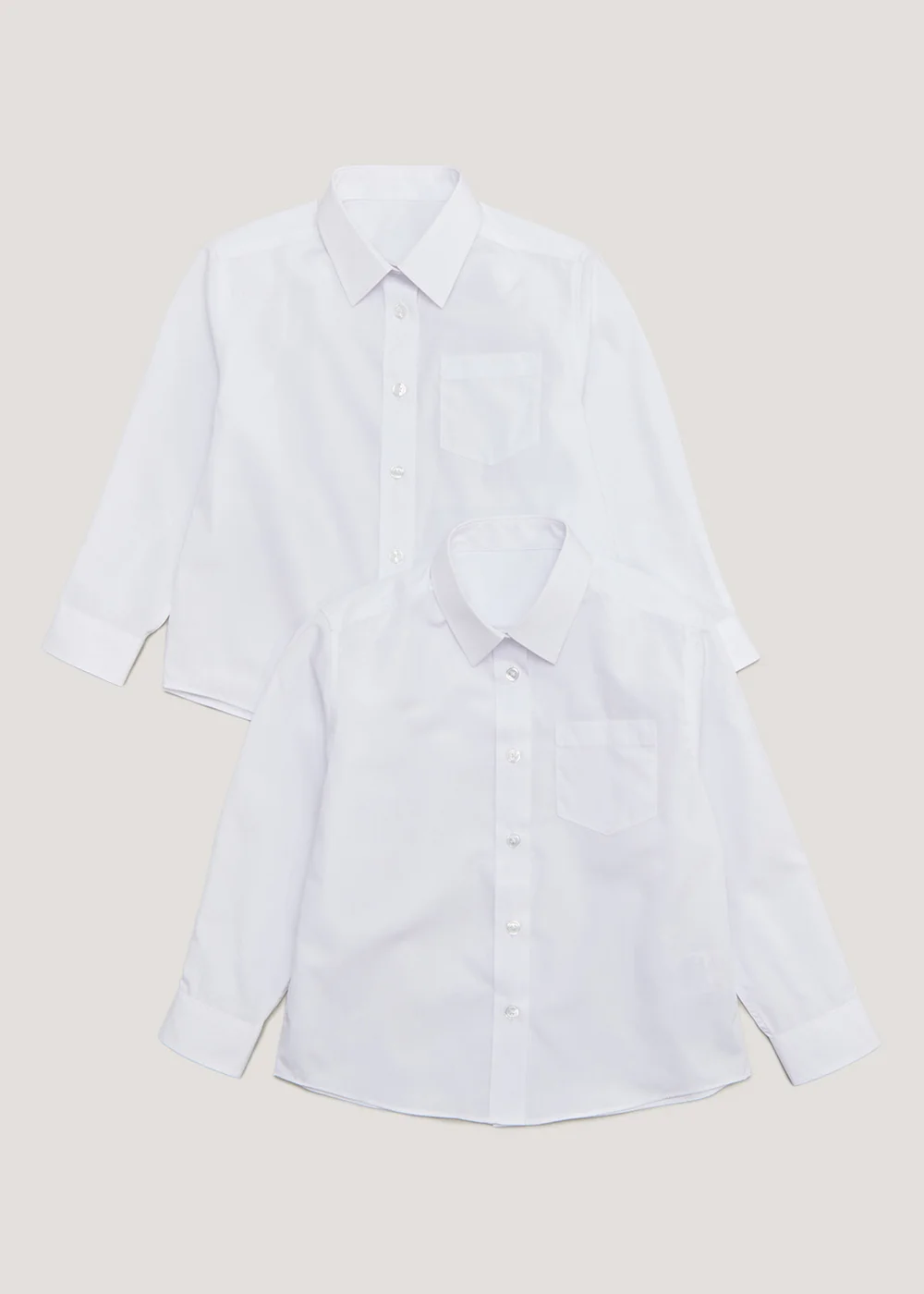 Girls 2 Pack White Plus Fit Long Sleeve School Blouses (6-16yrs) - 12 Yrs Image 1