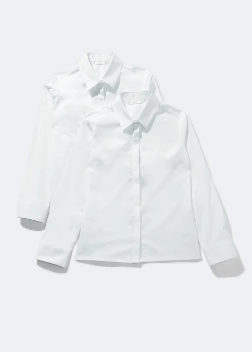 Girls 2 Pack White School Blouses (8-16yrs) - 8 Yrs Image 1
