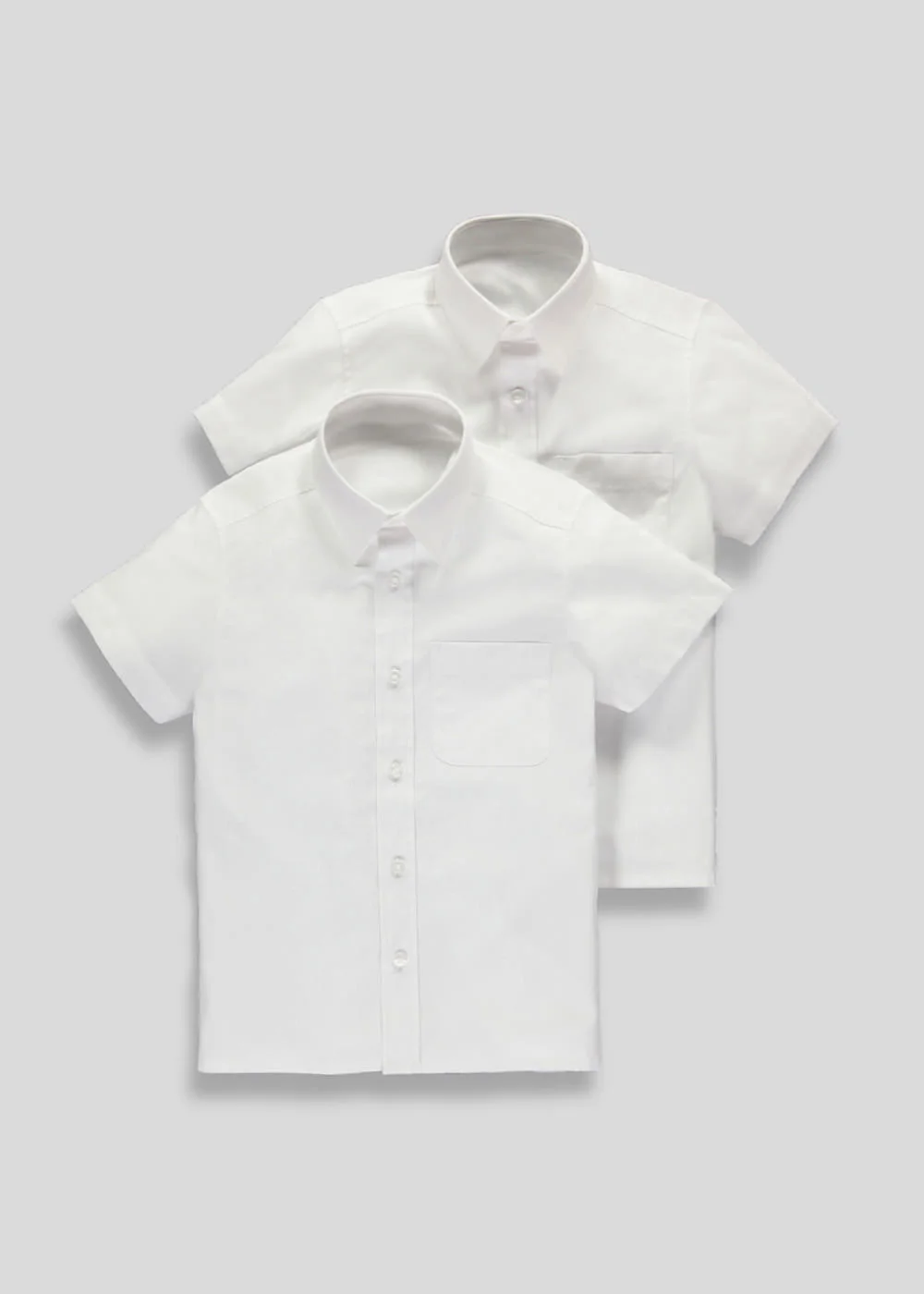 Boys 2 Pack White Slim Fit Short Sleeve School Shirts (4-16yrs) - 6 Yrs Image 1