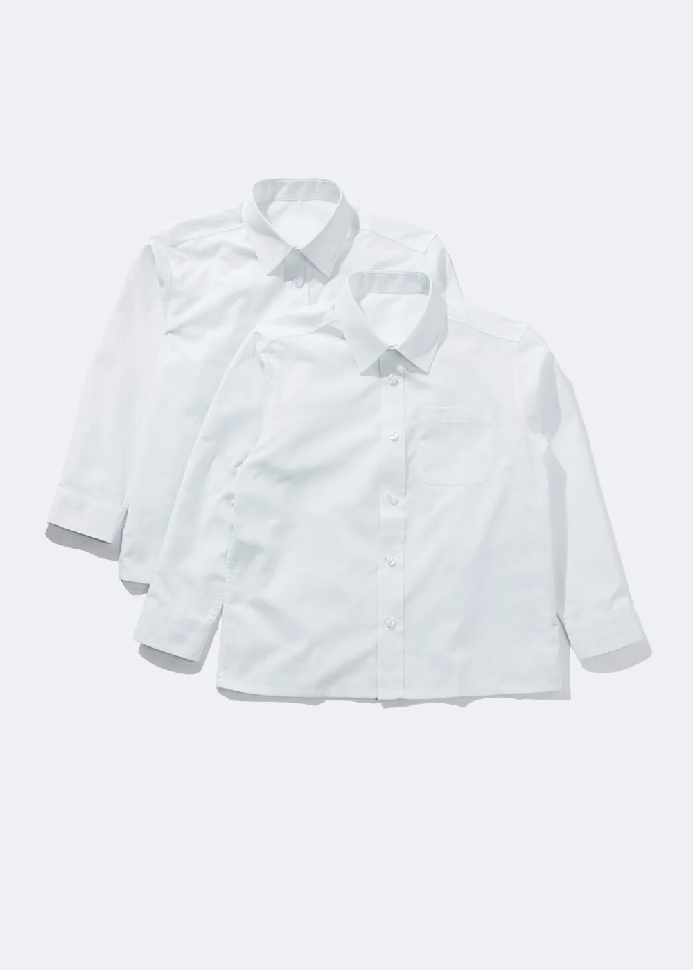 Kids 2 Pack White Generous Fit School Shirts (6-16yrs) - 6 Yrs Image 1