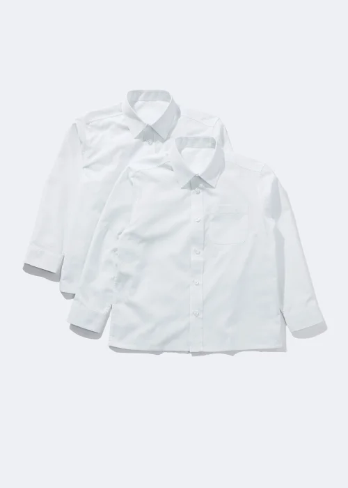 Kids 2 Pack White Generous Fit School Shirts (6-16yrs) - 6 Yrs Image 1
