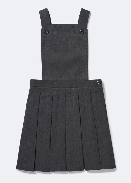 Girls Grey Box Pleat School Pinafore (4-15yrs) - 15 Yrs Image 1