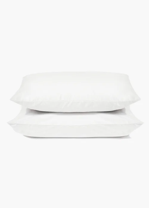 2 Pack White Polycotton Housewife Pillowcases - One Size Image 1