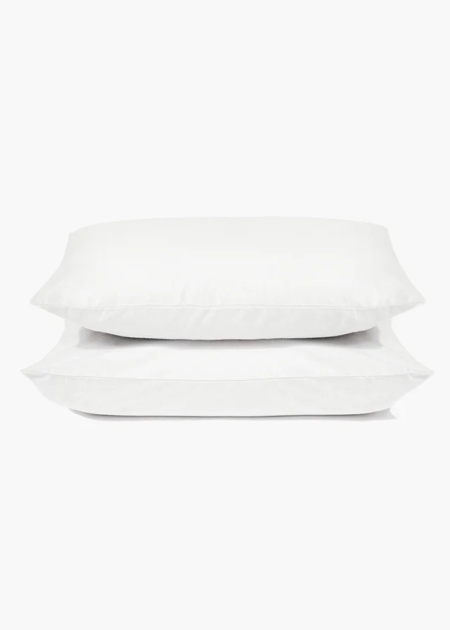 2 Pack White Polycotton Housewife Pillowcases
