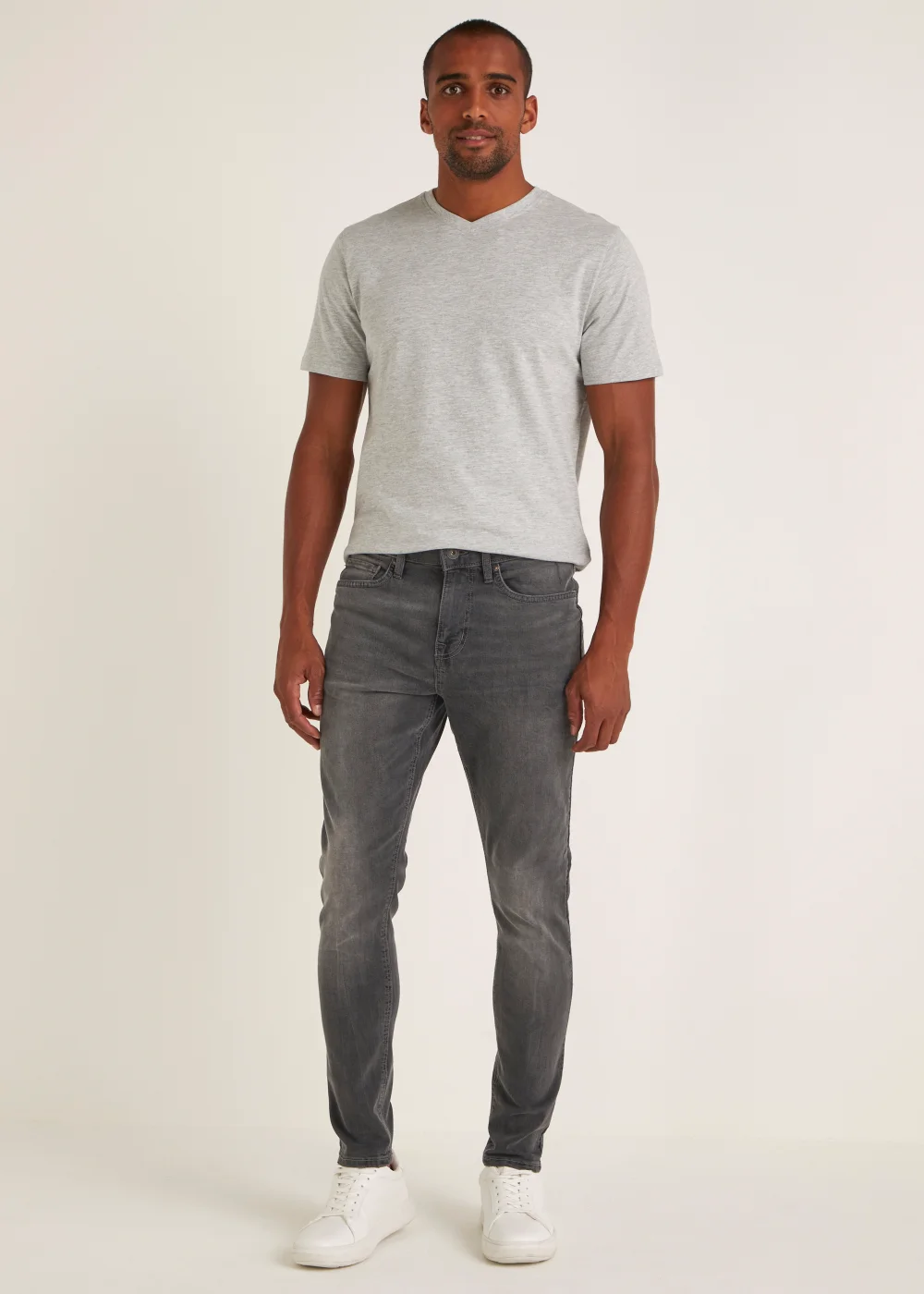 Charcoal Stretch Super Skinny Jeans - 28 Waist Short Image 1