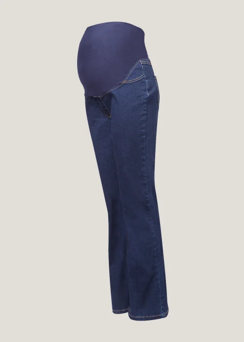 Maternity Sadie Mid Wash Over Bump Bootcut Jeans - Size 8 Image 2