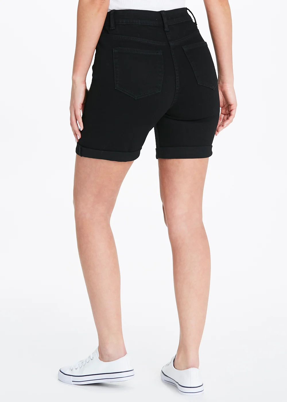April Black Denim Shorts - 8 Image 4