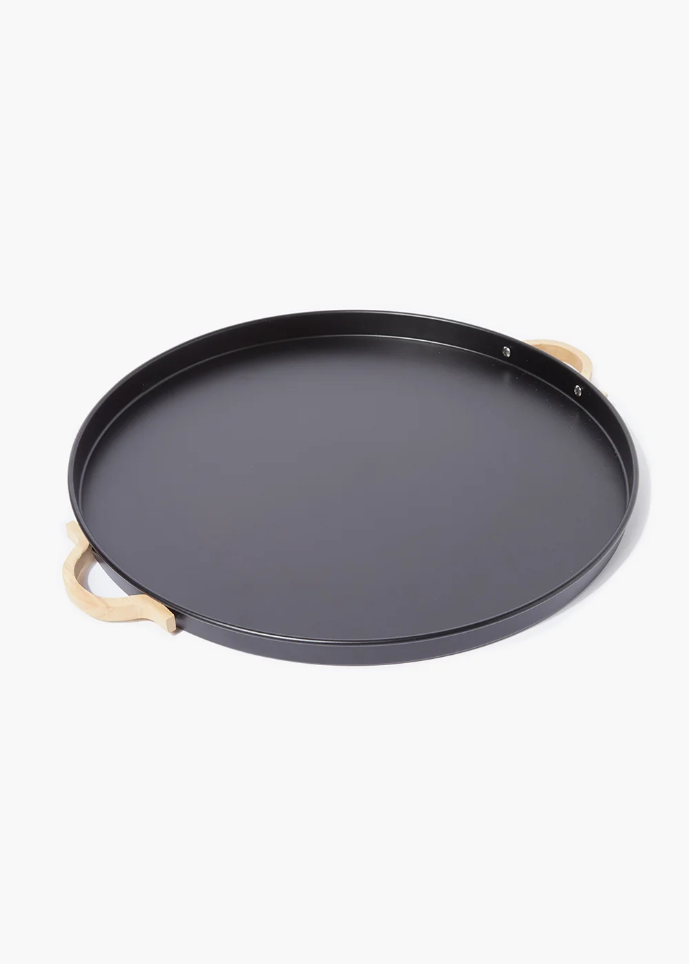 Black Round Metal Tray Image 1