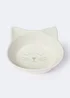 White Cat Face Ceramic Pet Bowl (21cm x 5cm) Image 1