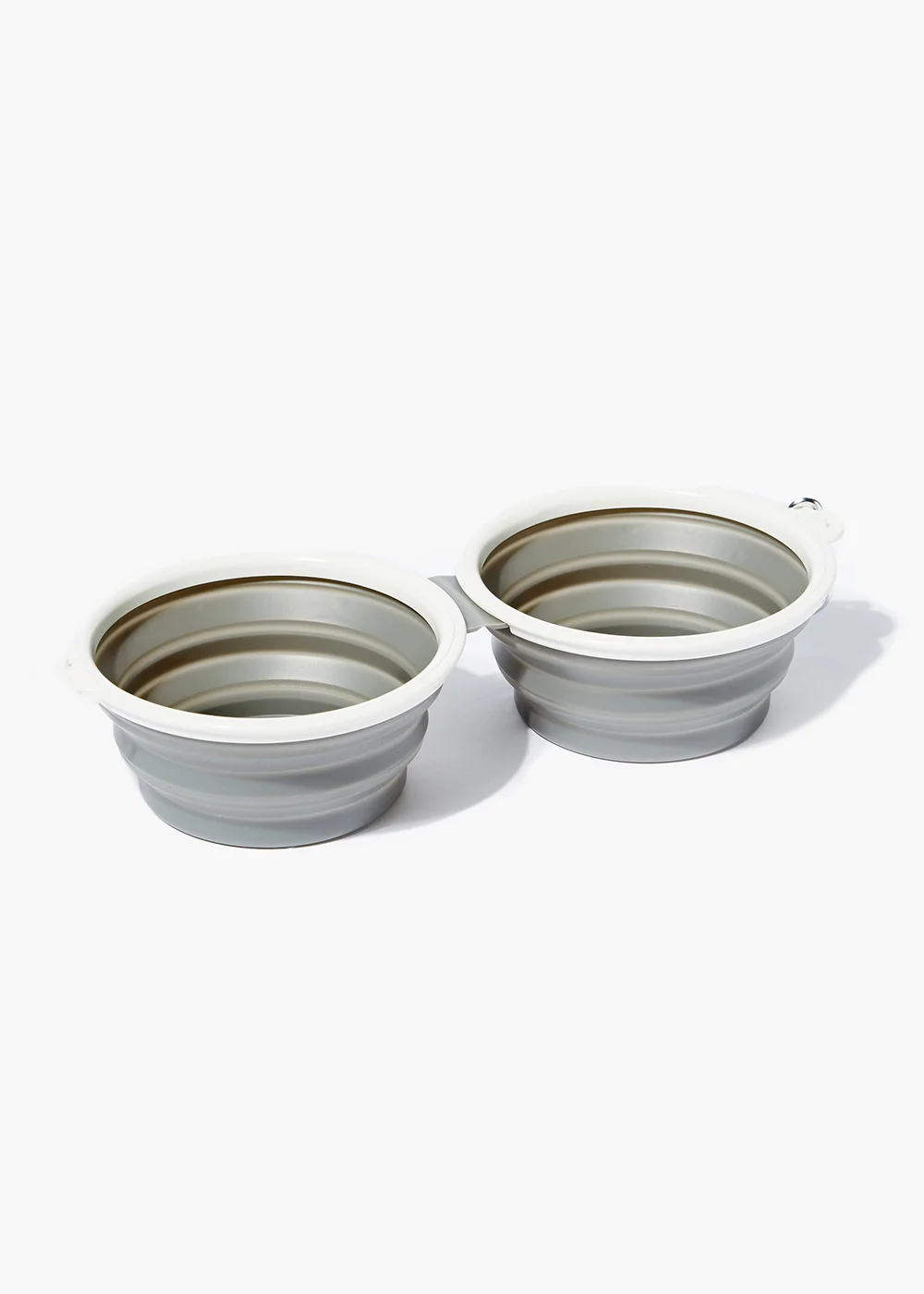 Grey Collapsible Duo Pet Bowl (28cm x 6cm) Image 1