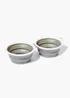 Grey Collapsible Duo Pet Bowl (28cm x 6cm) Image 1