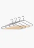 4 Pack Black Metal & Wood Hangers (21cm x 42cm) Image 1