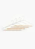 4 Pack White Metal & Wood Hangers (21cm x 42cm) Image 1