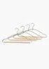 4 Pack Green Metal & Wood Hangers (21cm x 42cm) Image 1
