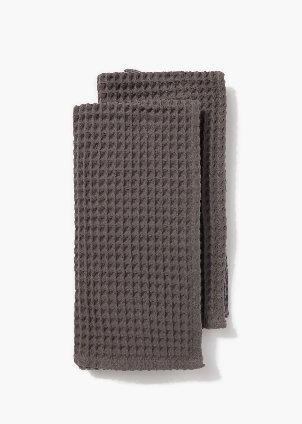 2 Pack Grey Waffle Tea Towels (69cm x 51cm) Image 1