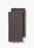 2 Pack Grey Waffle Tea Towels (69cm x 51cm) Image 1