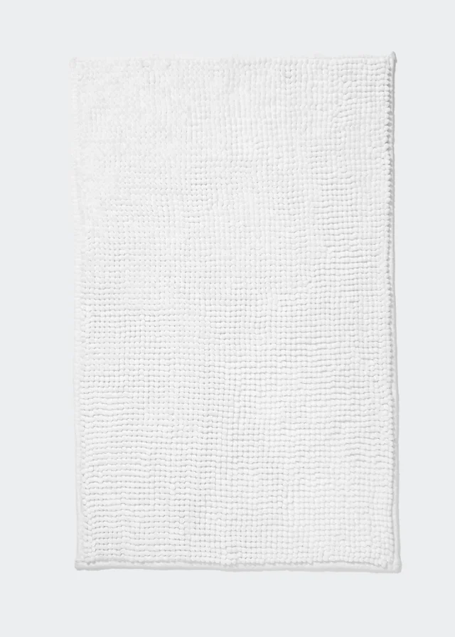 White Chenille Bath Mat