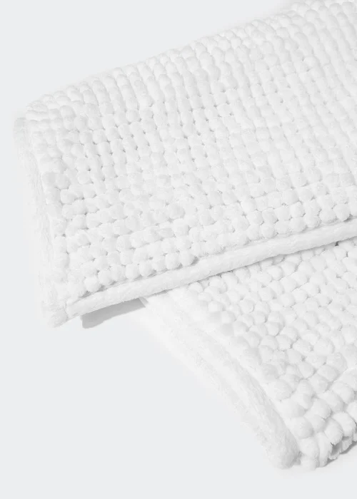 White Chenille Bath Mat Image 2
