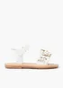 Girls White Flower Sandals (Younger 4-9) - Size 4 Infants Image 1
