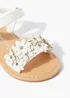 Girls White Flower Sandals (Younger 4-9) - Size 4 Infants Image 2